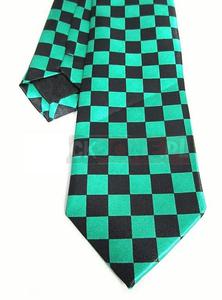 Krawat czarno - zielony - SZACHOWNICA - 2829282957