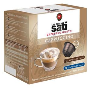 Cafe Sati - Kapsuy EXPRESSO GUSTO CAPPUCCINO 8+8szt.(851) Capsules Expresso Classico pasuj do ekspresw do kawy z systemem Nespresso. - 2859429705