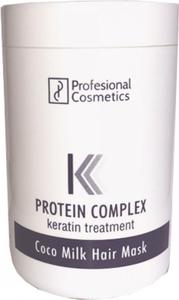 Profesional Cosmetics PROTEIN COMPLEX COCO MILK HAIR MASK Regeneracyjna maska do włosów z zapachem kokosu i wanilii (1000 ml) - 2860191440