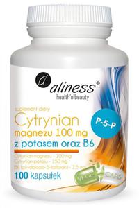 Aliness CYTRYNIAN magnezu 100 mg z potasem oraz B6 (P-5-P) - 2871305311