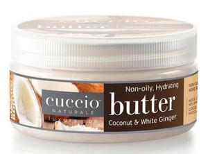 Cuccio COCONUT & WHITE GINGER BUTTER Nawilżające masło do dłoni, stóp i ciała (kokos i imbir)