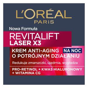 L'oreal paris revitalift laser x3 krem anti-aging o potrjnym dziaaniu na noc 50ml - 2877389094