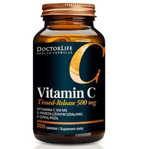 Doctor life timed-release vitamin c witamina c 500mg z dzik r suplement diety 200 tabletek - 2877942582