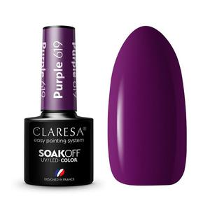 Claresa soak off uv/led purple lakier hybrydowy 619 5g - 2872057727