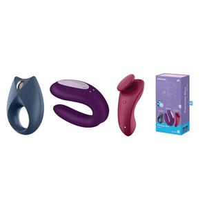 Satisfyer partner box 3 zestaw royal one ring vibrator + double joy partner vibrator + sexy secret panty vibrator - 2873077678