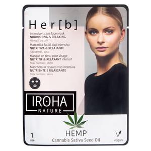 Iroha nature nourishing relaxing tissue face mask intensywnie odywczo-relaksacyjna maseczka w pachcie do twarzy cannabis 20g - 2872062438