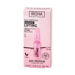 Iroha nature instant flash lifting face ampoule liftingujco-ujdrniajca ampuka do twarzy z biakiem sojowym i kwasem hialuronowym 1.5ml - 2872062442