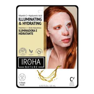 Iroha nature illuminating hydrating tissue face mask rozwietlajco-nawilajca maska w pachcie z witamin c i kwasem hialuronowym 20ml - 2872062457