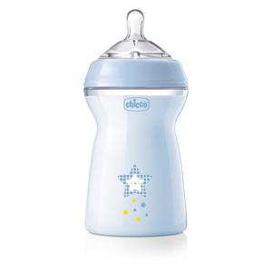 Chicco naturalfeeling butelka plastikowa ze smoczkiem silikonowym przepyw szybki 6m+ niebieska 330ml - 2872063493