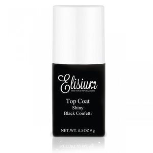 Elisium top coat shiny top do lakierw hybrydowych black confetti 9g - 2874479851