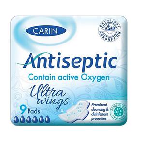 Carin antiseptic ultra wings ultracienkie podpaski ze skrzydekami 9szt - 2875828324