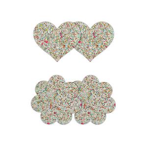 Ns novelties pretty pasties nakadki na biust heart flower glow 2 pary - 2876782975