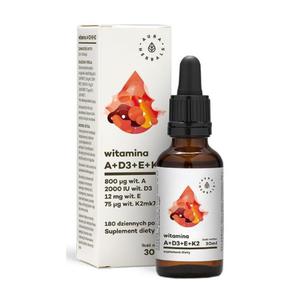 Aura herbals witamina a + d3 + e + k2 suplement diety w kroplach 30ml - 2877943164