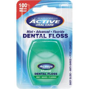 Active oral care dental floss ni dentystyczna woskowana z fluorem mint 100 metrw - 2877389877