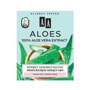 Aa aloes 100% aloe vera extract hydro sorbet dzienno-nocny 48h nawilajco-kojcy 50ml - 2877389977