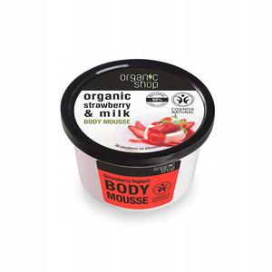 Organic shop organic strawberry & milk body mousse mus do ciaa o zapachu truskawkowego jogurtu 250ml - 2877476070