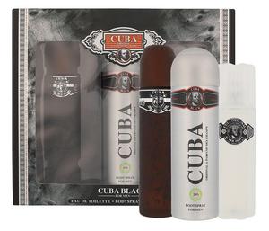 Cuba original cuba black zestaw woda toaletowa spray 100ml + dezodorant spray 200ml + woda po goleniu 100ml - 2877847536