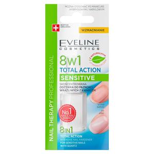 Eveline cosmetics nail therapy professional 8in1 sensitive total action wzmacniajca odywka do paznokci 12ml - 2877847685