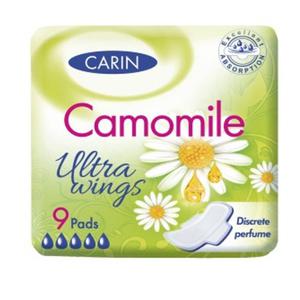 Carin ultra wings camomile ultracienkie podpaski ze skrzydekami 9szt - 2877848130