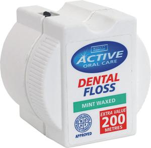 Active oral care dental floss ni dentystyczna woskowana mint 200 metrw - 2877849187