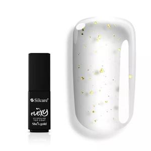 Silcare flexy she's gold top coat preparat nawierzchniowy z drobinkami w kolorze zota 4.5g - 2877944380