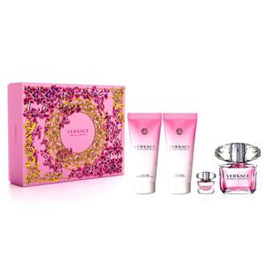 Versace bright crystal zestaw woda toaletowa spray 90ml + woda toaletowa 5ml + el pod prysznic 100ml + balsam do ciaa 100ml - 2877944842