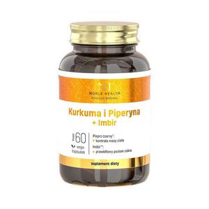 Noble health kurkuma i piperyna + imbir suplement diety 60 kapsuek - 2878862580