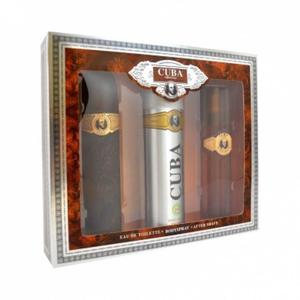 Cuba original cuba gold zestaw woda toaletowa spray 100ml + dezodorant spray 200ml + woda po goleniu 100ml - 2878864675