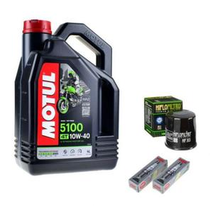 Olej Motul + Filtr + wiece NGK KAWASAKI ER-6 - 2833197762