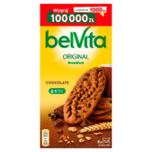 belVita Breakfast Ciastka zboowe o smaku kakaowym z kawakami czekolady 300 g (6 x ) - 2825230500