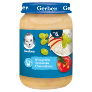 Gerber Deserek Mleczny Winogrona i jabuszka z twarokiem po 6 miesicu - 2850210419