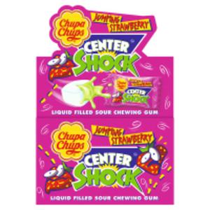 Chupa Chups Center Shock Jumping Strawberry Guma do ucia o smaku truskawkowym (100 szt) - 2867513990