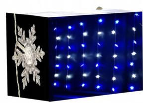 lampki CHOINKOWE LED biay niebieski kurtyna sople - 2862398669