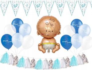 Balony na chrzest chopiec niebieskie chrzciny - 2862399110
