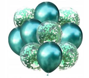 Zestaw due balony z konfetti ZIELONE bukiet 10 - 2862399927
