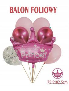 ZESTAW balonw korona PRINCESS girl urodziny party - 2862400758