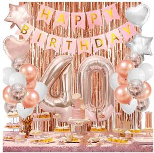 Zestaw balonw czterdziestka 40 urodziny rose gold - 2868468266