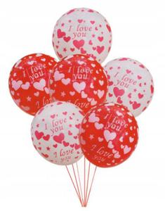 Balony walentynkowe czerwone serca serduszka love - 2868468466