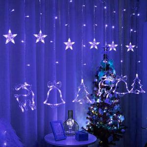 GWIAZDY WISZCE LAMPKI CHOINKOWE KURTYNA LED SOPLE - 2868468516