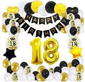 Zestaw balonw urodzinowy osiemnastka 18 balony - 2868468605