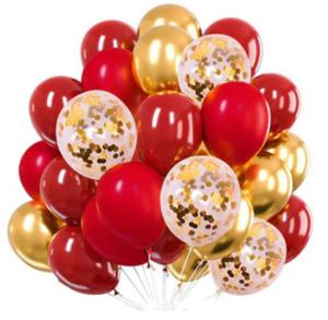 Zestaw balonw konfetti zote czerwone wesele lub - 2869054041