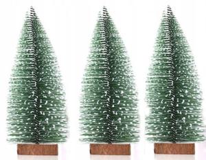 3 Choinki oprszone niegiem na PNIU dekoracje 15 cm mae drzewka - 2876585618