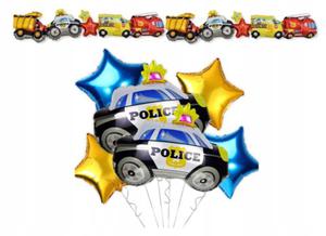 Zestaw balonw samochd policja pojazdy balony girlanda z pojazdami - 2877436211