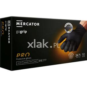 Rkawice nitrylowe MERCATOR Gogrip Black mocne XXL 50 szt. - 2868283207