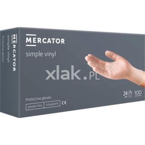 Rkawice winylowe MERCATOR Simple Vinyl Vinylex PF S M L XL 100 szt. - 2869475590