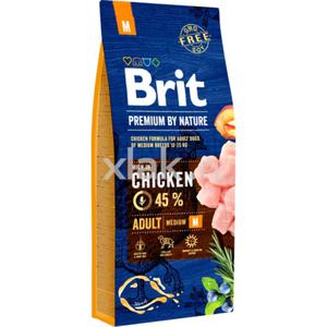Karma dla psw BRIT Premium By Nature Chicken Adult Medium M 15kg - 2870712273