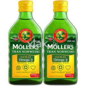 Tran norweski Mollers Gold Omega-3 Cytrynowy suplement 500ml - 2876100107