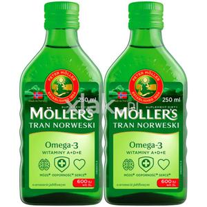 Tran norweski Mollers Gold Omega-3 Jabkowy suplement 500ml - 2876100110