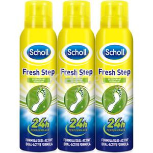 Dezodorant do stp SCHOLL Fresh Step 24h antyperspirant Spray 3 x 150ml - 2878014344