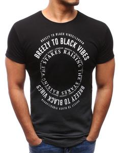 T-shirt mski z nadrukiem czarny (rx1942) - Czarny - 2847481265
